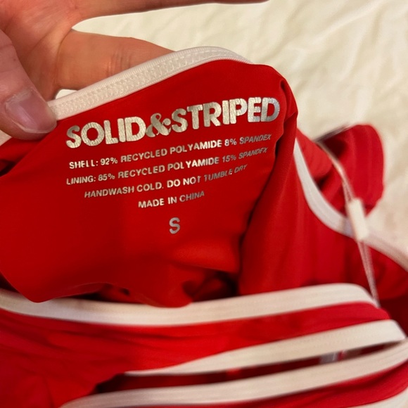 NWT Solid and Striped Red One Piece S - Picture 3 of 3